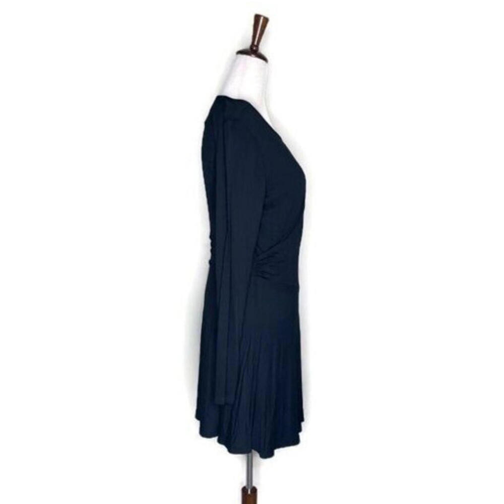 Free People Beach Vance Faux Wrap Keyhole Mini Dress Long Sleeve Knit Stretch M - Picture 3 of 6